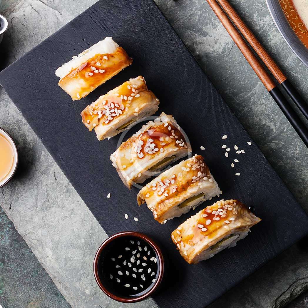 Dragon Roll Shrimp Tempura with Eel Mr. Nguyen